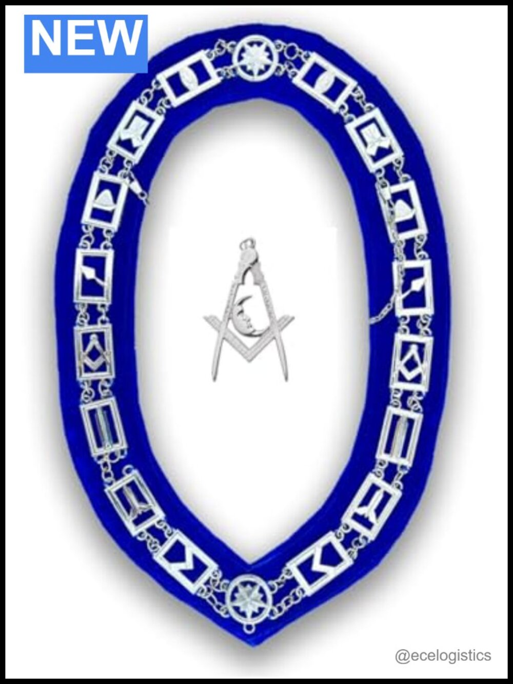Masonic Chain Collar Blue Lodge Officer Silver Brass